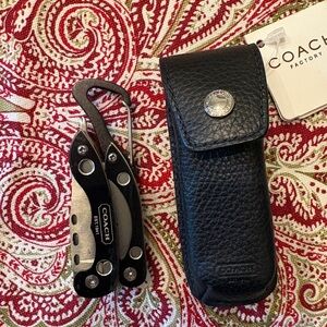 NWT Coach Black Multi-Tool with Leather Case